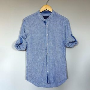 Linen Roll Tab Shirt